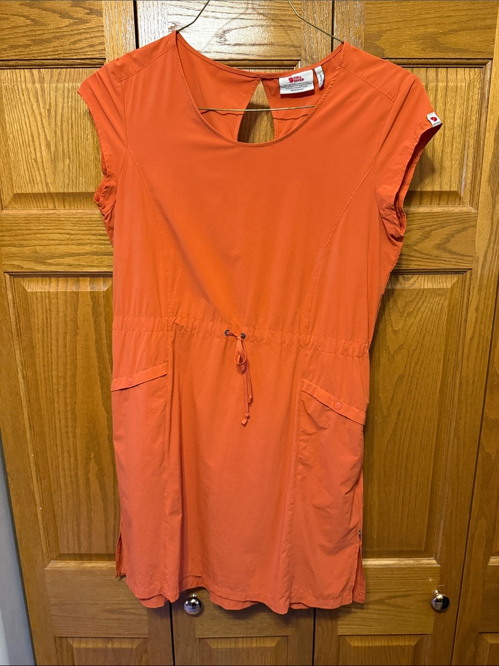 Fjallraven Women’s High Coast Lite Dress with Drawcord Waist-Orange/Rust-Large